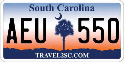 SC license plate AEU550
