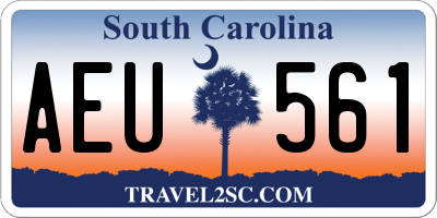 SC license plate AEU561