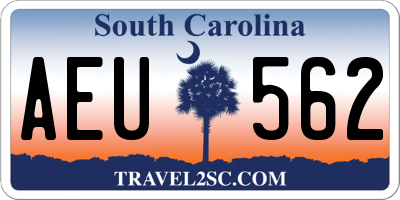 SC license plate AEU562