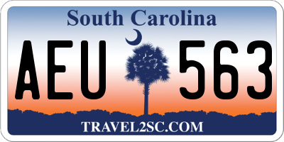 SC license plate AEU563