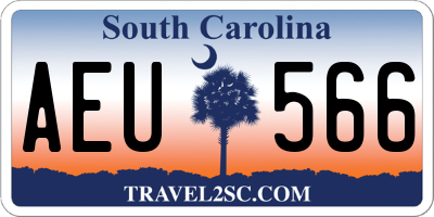 SC license plate AEU566