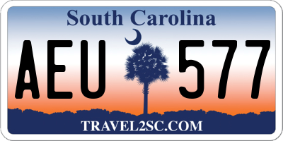 SC license plate AEU577