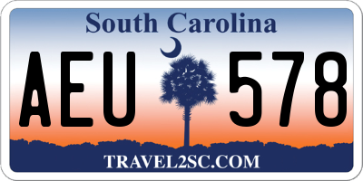 SC license plate AEU578