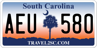 SC license plate AEU580