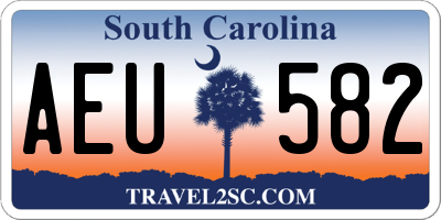 SC license plate AEU582