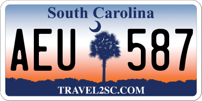SC license plate AEU587