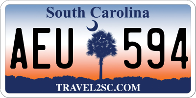 SC license plate AEU594