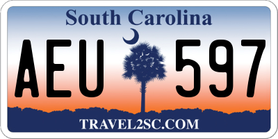 SC license plate AEU597