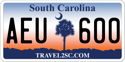 SC license plate AEU600