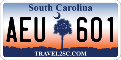 SC license plate AEU601