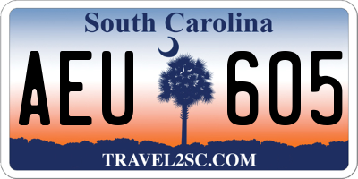 SC license plate AEU605