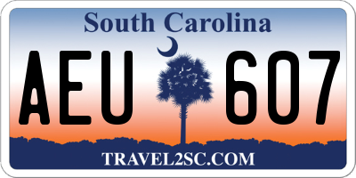 SC license plate AEU607