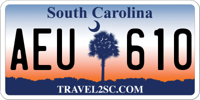 SC license plate AEU610