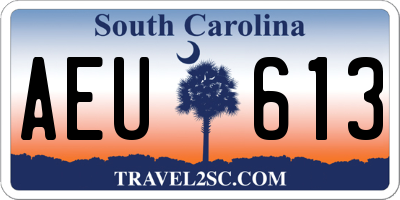 SC license plate AEU613