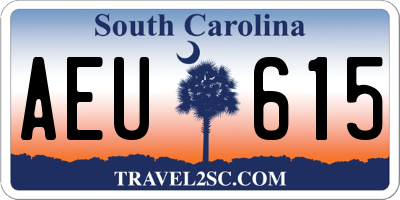 SC license plate AEU615