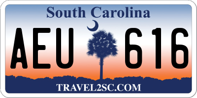 SC license plate AEU616