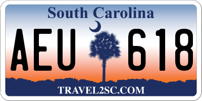 SC license plate AEU618