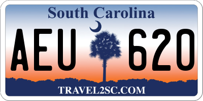SC license plate AEU620