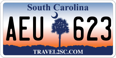 SC license plate AEU623
