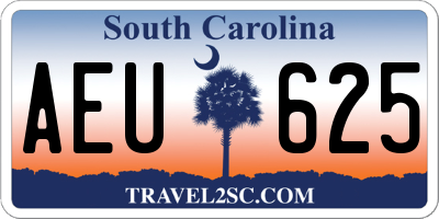 SC license plate AEU625