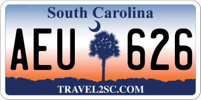 SC license plate AEU626