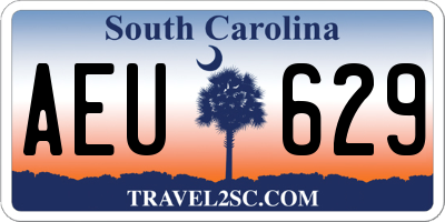 SC license plate AEU629