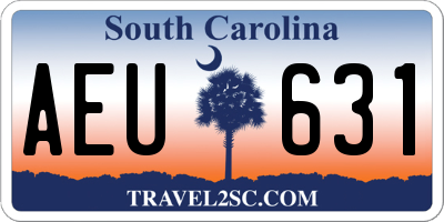 SC license plate AEU631
