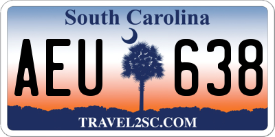 SC license plate AEU638