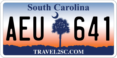 SC license plate AEU641