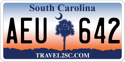SC license plate AEU642