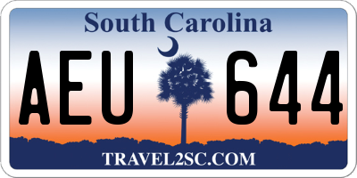 SC license plate AEU644
