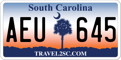 SC license plate AEU645