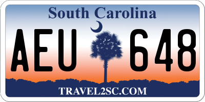 SC license plate AEU648