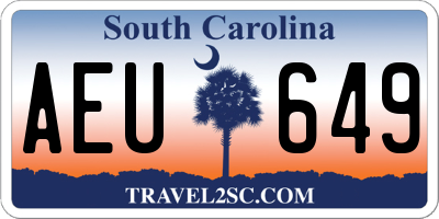 SC license plate AEU649