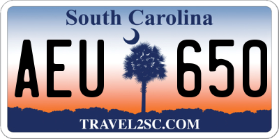 SC license plate AEU650