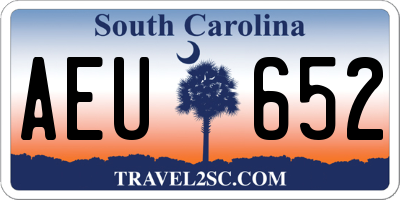 SC license plate AEU652