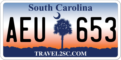 SC license plate AEU653
