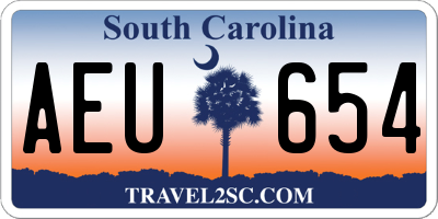 SC license plate AEU654