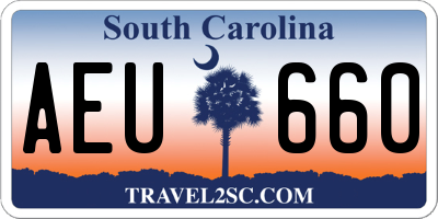 SC license plate AEU660