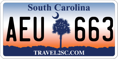 SC license plate AEU663