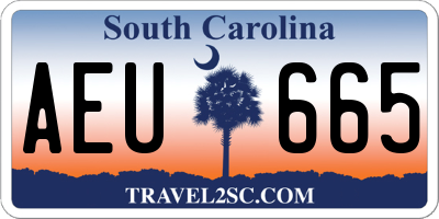 SC license plate AEU665