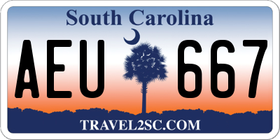 SC license plate AEU667