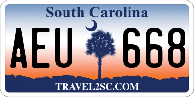 SC license plate AEU668