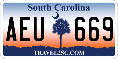 SC license plate AEU669