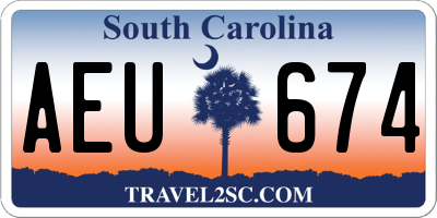 SC license plate AEU674