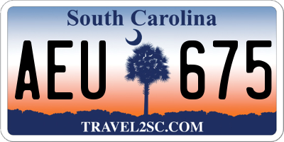 SC license plate AEU675