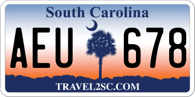 SC license plate AEU678