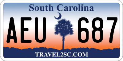 SC license plate AEU687