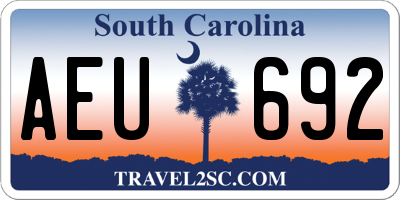 SC license plate AEU692