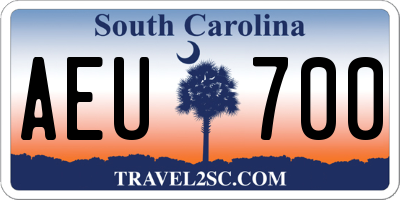 SC license plate AEU700